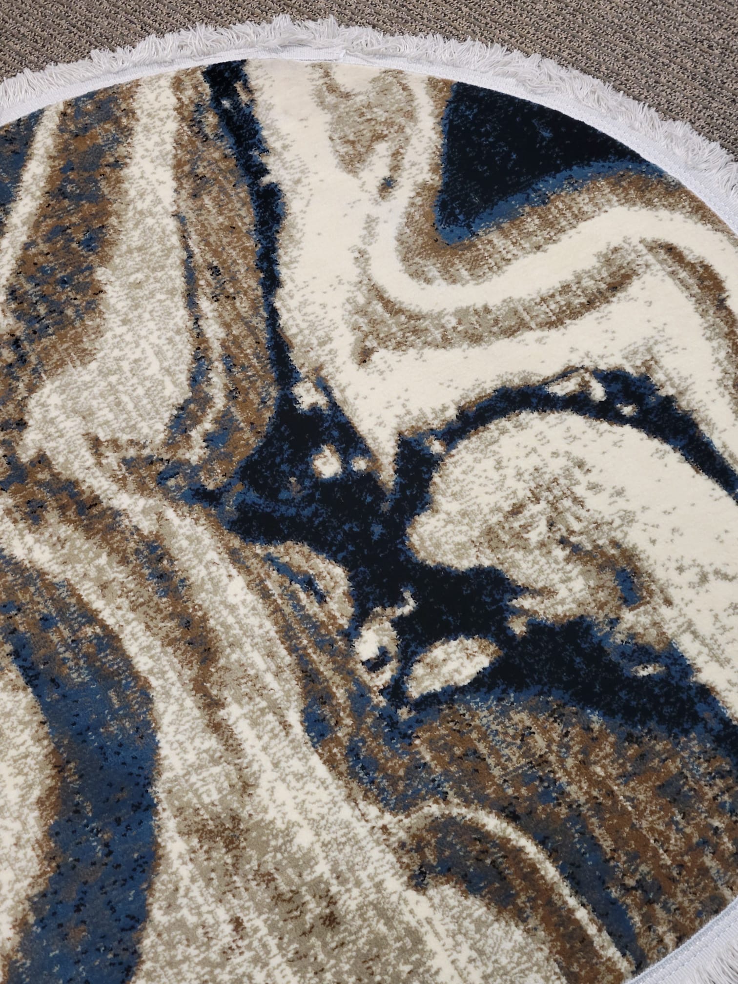 Marble Swirl Round Rug - 3.2x3.2 (ft) - Image 3