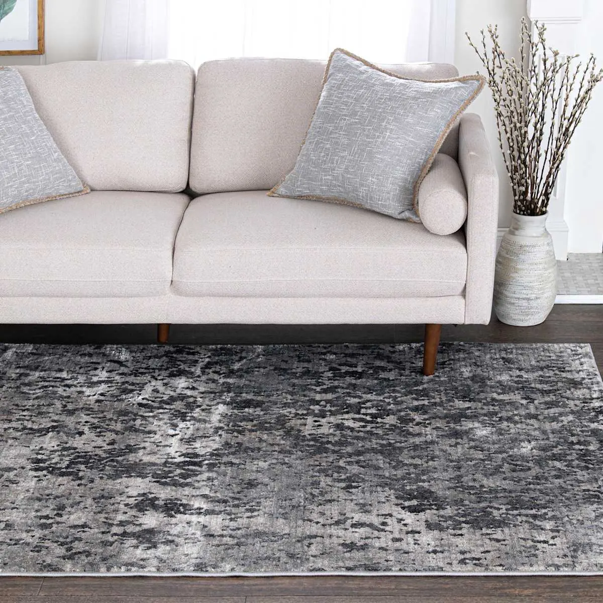 Crosby St. Adore Black/Grey Abstract Area Rug - 5x7 - Image 2