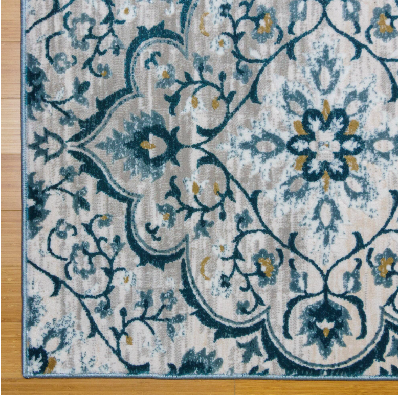 Bazaar Quattro Blue Medallion Area Rug - 8x10 - Image 2