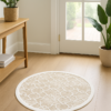 Beige Circles Round Rug - 3.2x3.2 (ft) - Image 2