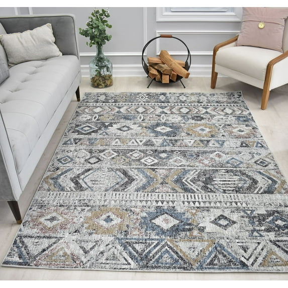 Mason Brooks Cressida CA70A Museum Gray Moroccan Tribal Gray Area Rug- 8x10 ft