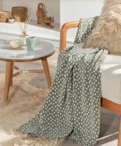 Dots Polar TV Blanket/Throw - Green, 47 X 67 in