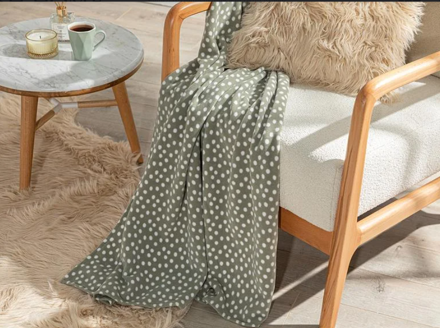 Dots Polar TV Blanket/Throw - Green, 47 X 67 in - Image 2