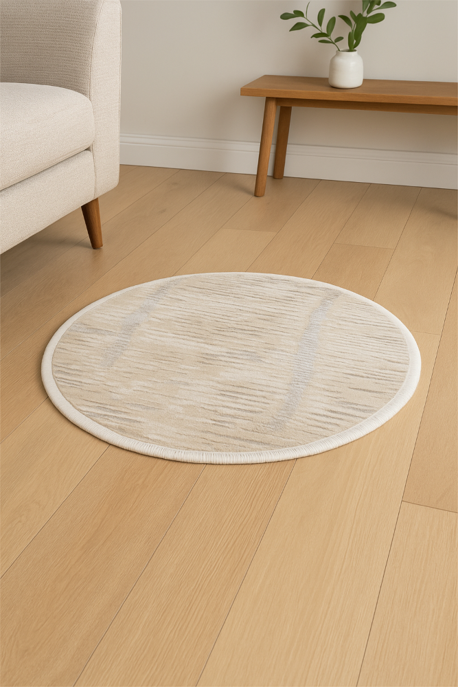 Driftwood Texture Round Rug - 3.2x3.2 (ft) - Image 2
