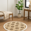 Floral Medallion Round Rug - 3.2x3.2 (ft) - Image 2