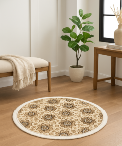 Alternative view of Floral Medallion Round Rug - 3.2x3.2 (ft)