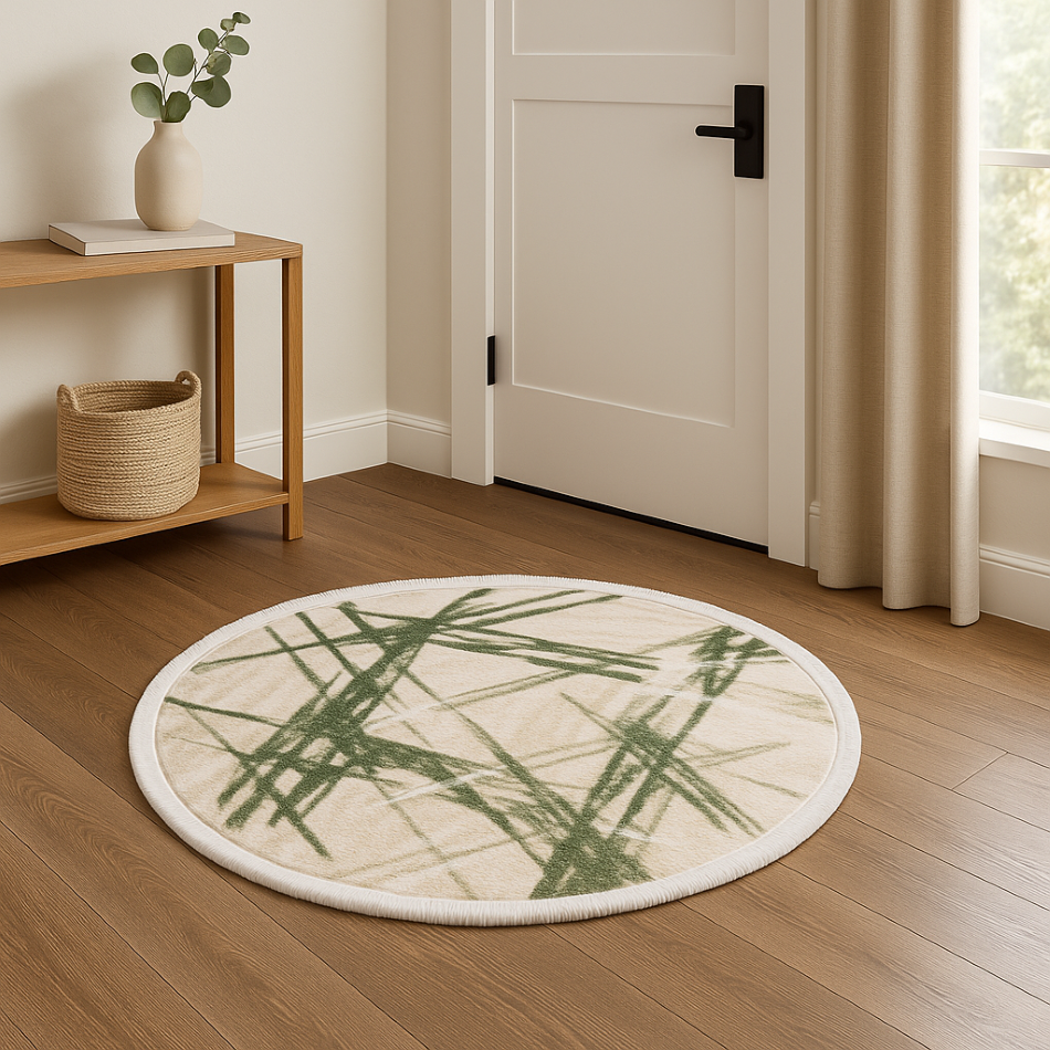 Forest Weave Round Rug - 3.2x3.2 (ft) - Image 2