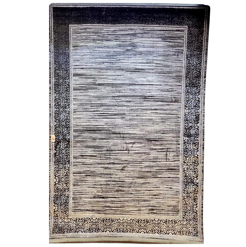 Classic Bordered Gray Area Rug- 6.5x9.5 (ft)