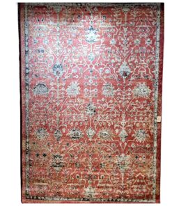 Vintage Persian Coral Area Rug - 6.5x9.5 (ft)