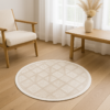 Ivory Lattice Round Rug - 3.2x3.2 (ft) - Image 3