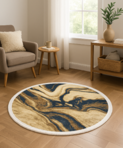 Alternative view of Marble Swirl Round Rug - 3.2x3.2 (ft)
