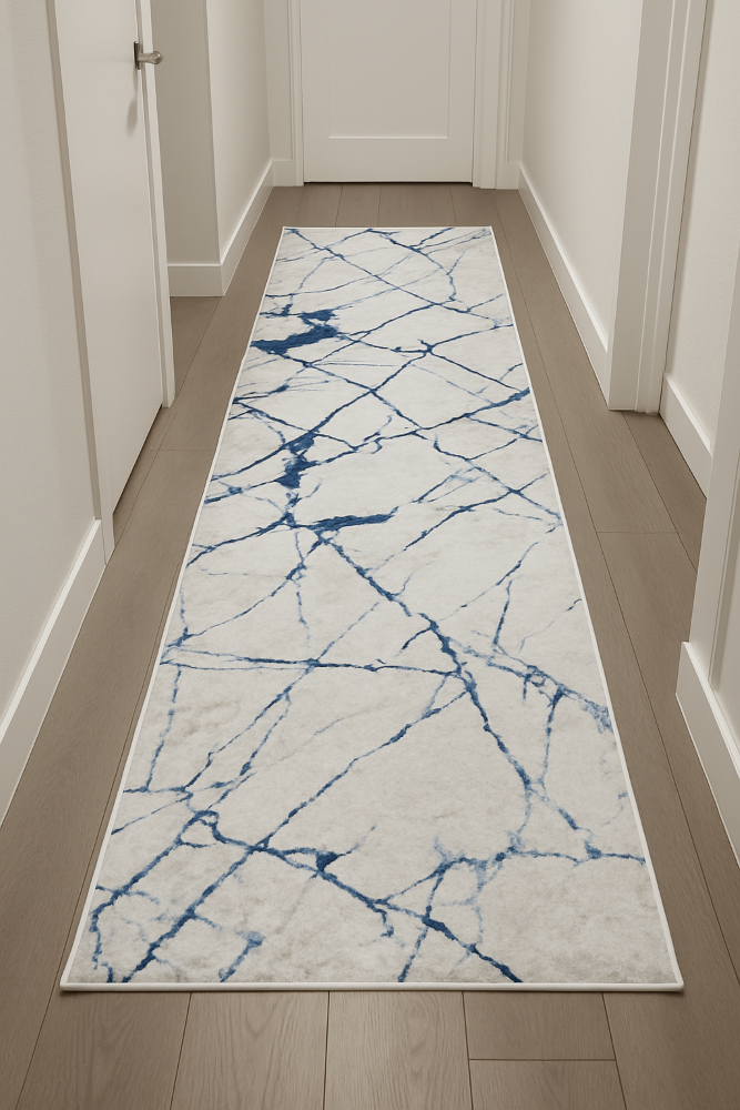 Blue Marble Runner Rug - 2.6x8 (ft) - Image 2