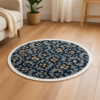 Midnight Floral Round Rug - 3.2x3.2 (ft) - Image 2