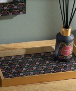 Midnight Bloom Glass Tray
