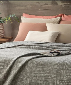 Alternative view of Modern Textured Cotton Double Blanket - 78 X 86.60 in