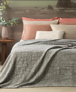 Modern Textured Cotton Double Blanket - 78 X 86.60 in