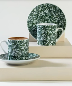 Posy Flowers Porcelain Turkish Coffee Set for 2