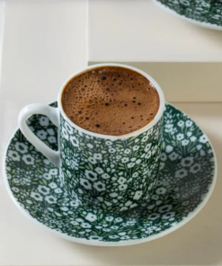 Alternative view of Posy Flowers Porcelain Turkish Coffee Set for 2