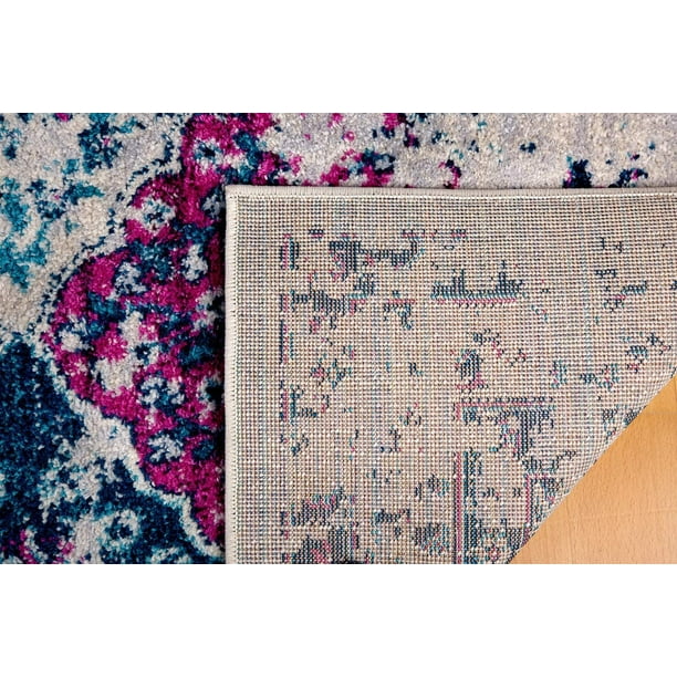 Vintage Collection Distressed | Bohemian | Blue/Purple Chic Runner Rug - 2.7x9 ft - Image 3