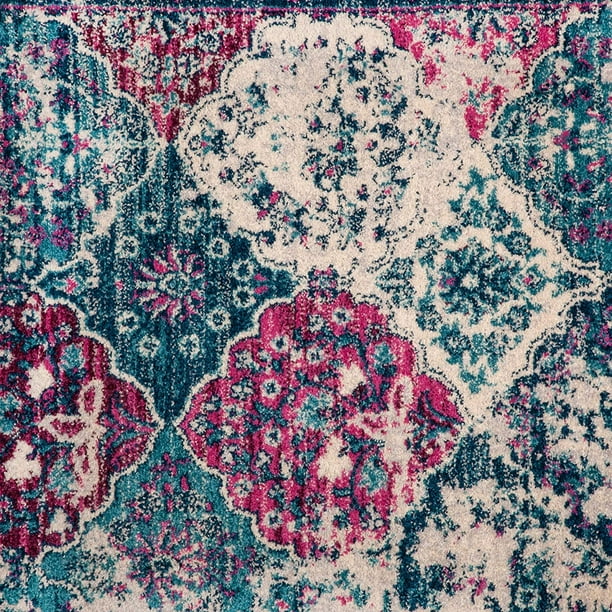 Vintage Collection Distressed | Bohemian | Blue/Purple Chic Runner Rug - 2.7x9 ft - Image 4