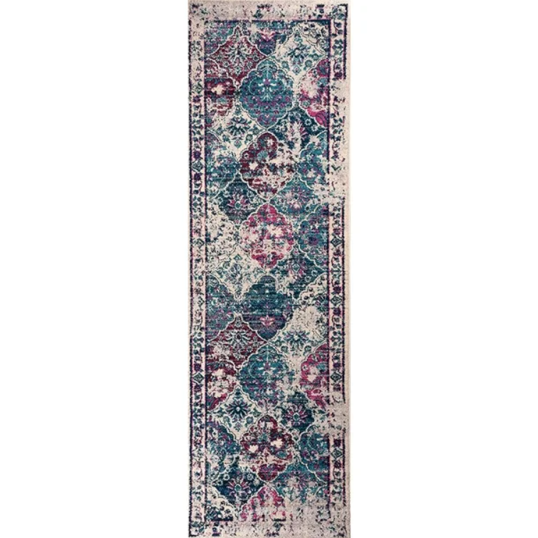 Vintage Collection Distressed | Bohemian | Blue/Purple Chic Runner Rug - 2.7x9 ft - Image 2