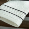 Quadro Cotton Towel Set of 4 Anthracite - Ecru - Image 3