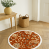 Rustic Floral Round Rug - 3.2x3.2 (ft) - Image 2