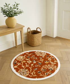 Alternative view of Rustic Floral Round Rug - 3.2x3.2 (ft)