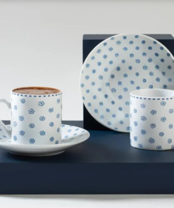 Small Flowers Porcelain Turkish Coffee Set for 2