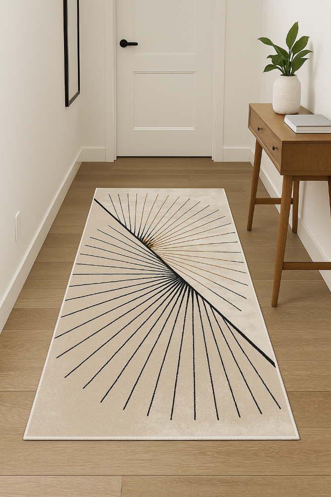Venus Sunburst Line Runner Rug - 2.6x5 (ft) - Image 2