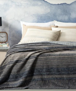 Textured Stripe Cotton Double Blanket - 78 X 86.60 in