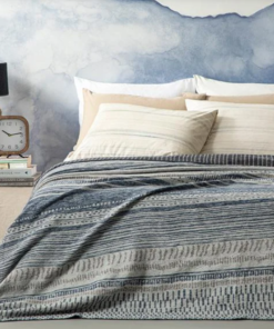 Alternative view of Textured Stripe Cotton Double Blanket - 78 X 86.60 in