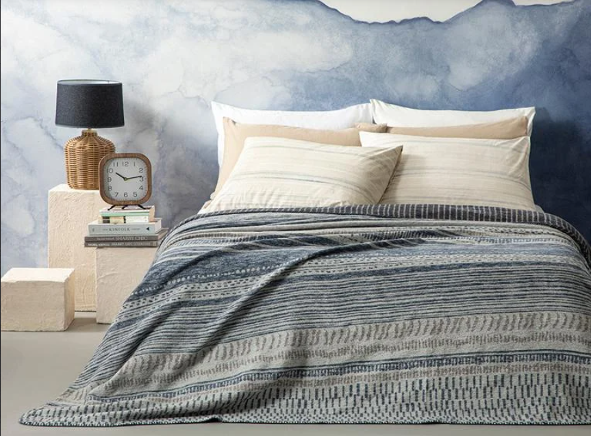 Textured Stripe Cotton Double Blanket - 78 X 86.60 in - Image 2