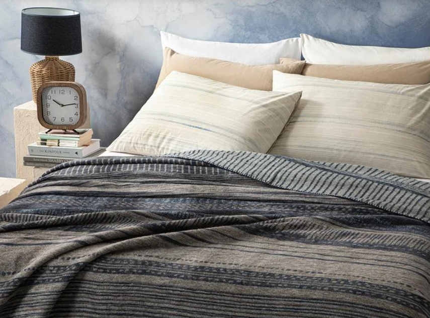 Textured Stripe Cotton Double Blanket - 78 X 86.60 in - Image 3