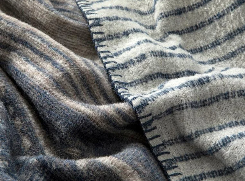 Textured Stripe Cotton Double Blanket - 78 X 86.60 in - Image 4