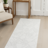 Neutral-toned runner rug styled in a hallway or entrance