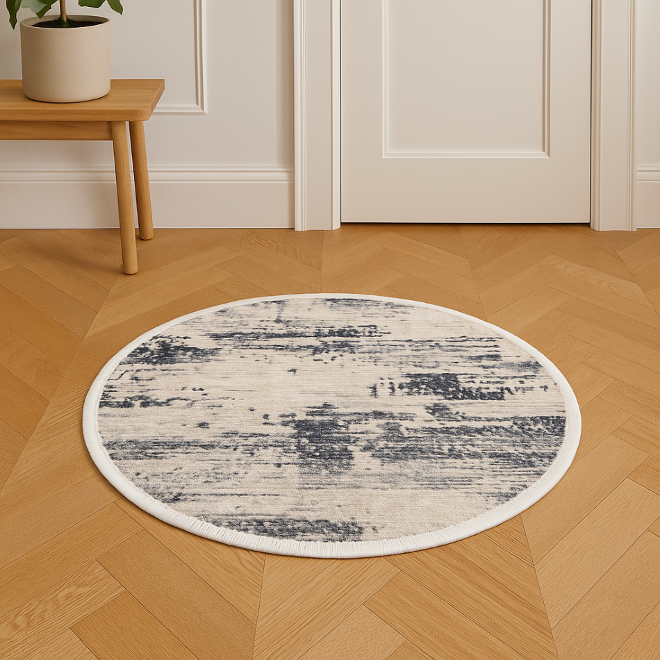 Urban Concrete Round Rug - 3.2x3.2 (ft) - Image 2