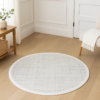 Woven Grid Round Rug - 3.2x3.2 (ft) - Image 2