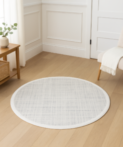 Alternative view of Woven Grid Round Rug - 3.2x3.2 (ft)