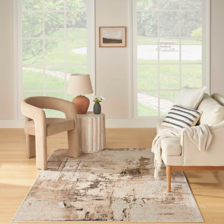 Nourison 9x12 (ft) Mocha Modern Washable Rug - Image 3