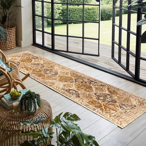 Vintage Collection Distressed | Bohemian | Beige/Brown Chic Runner Rug - 2.7x9 ft