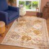 Vintage Collection Distressed | Bohemian | Beige/Brown Chic Area Rug - 4x6 ft - Image 5