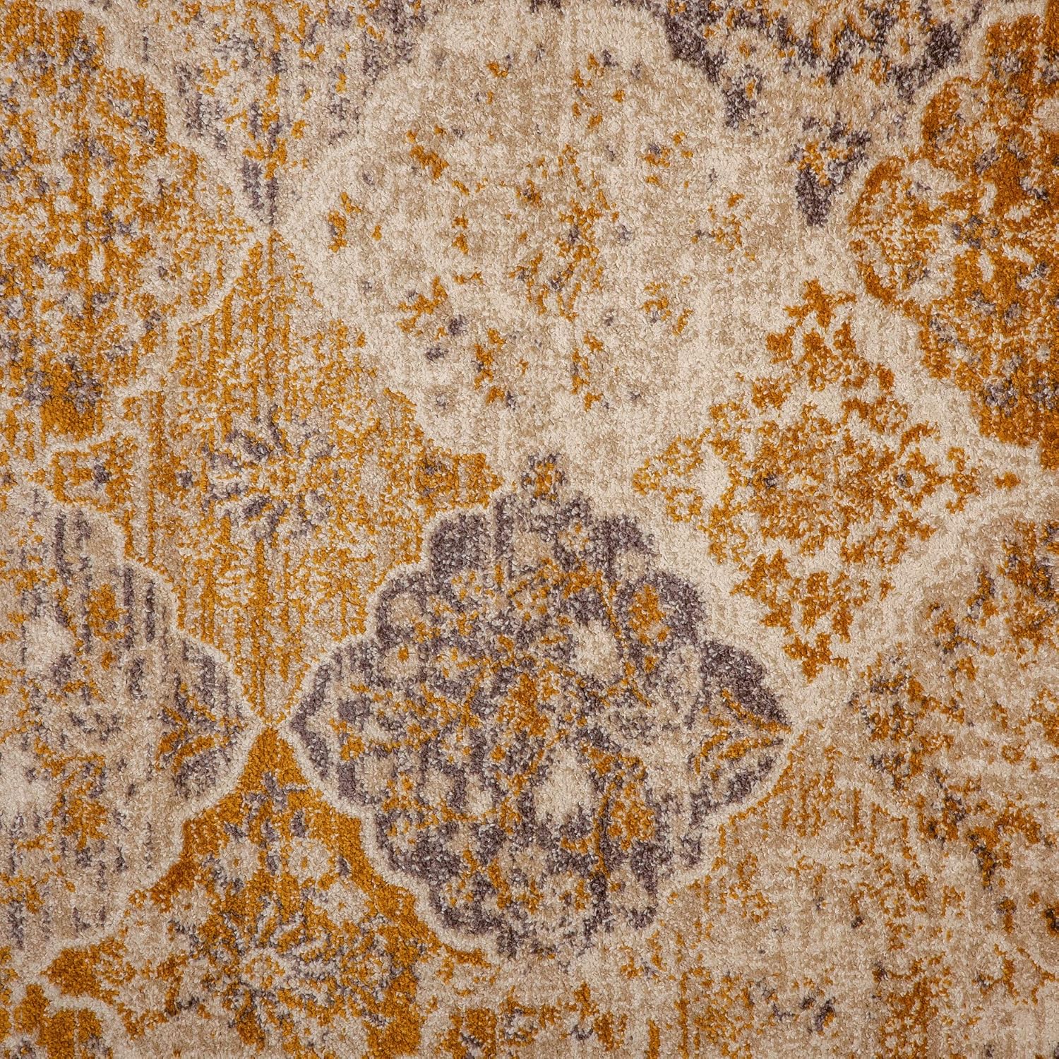 Vintage Collection Distressed | Bohemian | Beige/Brown Chic Area Rug - 4x6 ft - Image 3