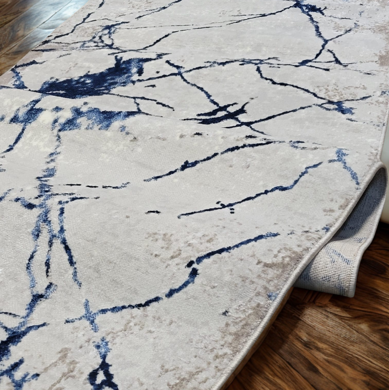 Blue Marble Runner Rug - 2.6x8 (ft) - Image 3